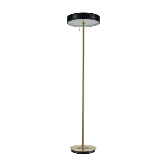 Lampa podłogowa ARTDECO 150 cm - czarno - złota nowoczesna - zdjęcie produktu
