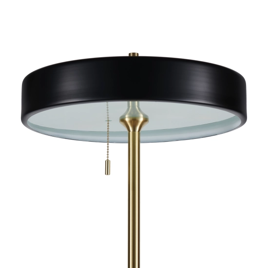 Lampa podłogowa ARTDECO 150 cm - czarno - złota nowoczesna - zdjęcie produktu