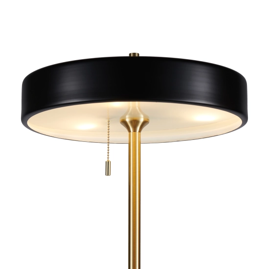 Lampa podłogowa ARTDECO 150 cm - czarno - złota nowoczesna - zdjęcie produktu