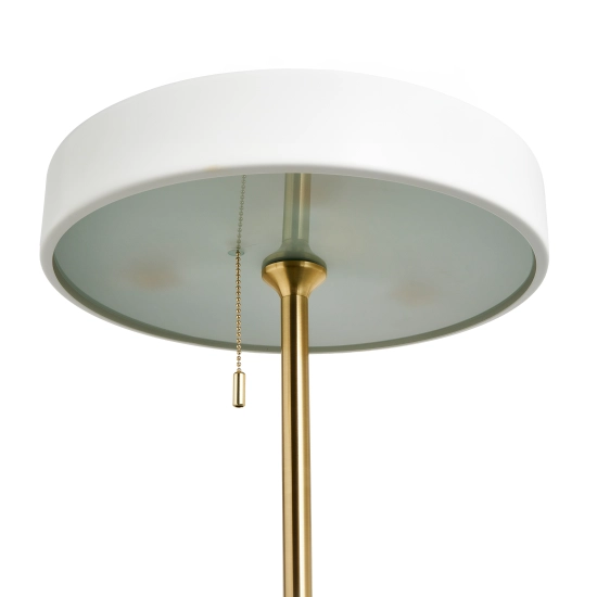 Lampa podłogowa ARTDECO 150 cm - biało - złota nowoczesna - zdjęcie produktu