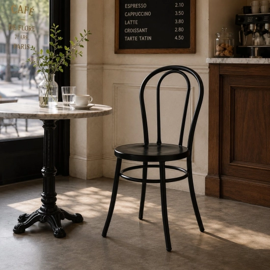 Krzesło CAFE czarne w stylu secesyjnym - zdjęcie produktu