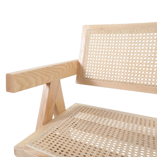Krzesło BOHO drewniane w kolorze naturalnym z podłokietnikami - zdjęcie produktu