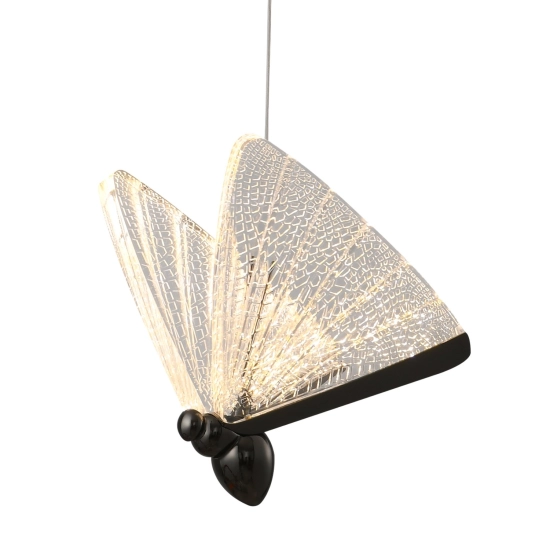 Lampa wisząca BEE LAMP 5, 45 cm- LED, czarna, w kształcie motyla - zdjęcie produktu