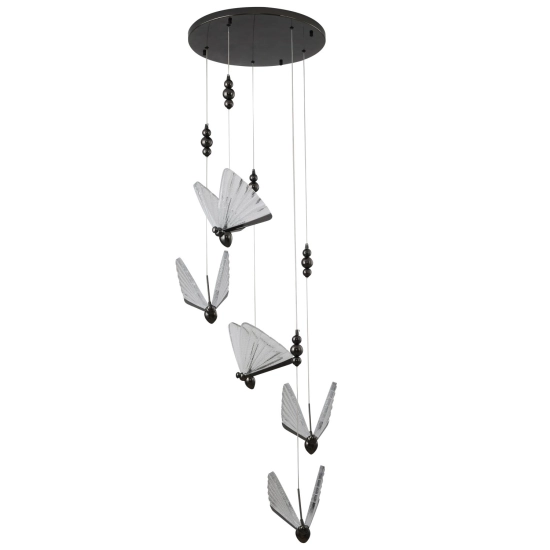 Lampa wisząca BEE LAMP 5, 45 cm- LED, czarna, w kształcie motyla - zdjęcie produktu
