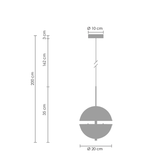 Lampa wisząca SFERA-1 LED złota 20 cm - zdjęcie produktu