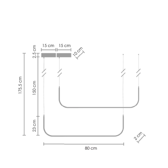 Lampa wisząca MINIMA-2 led czarna 80 cm - zdjęcie produktu