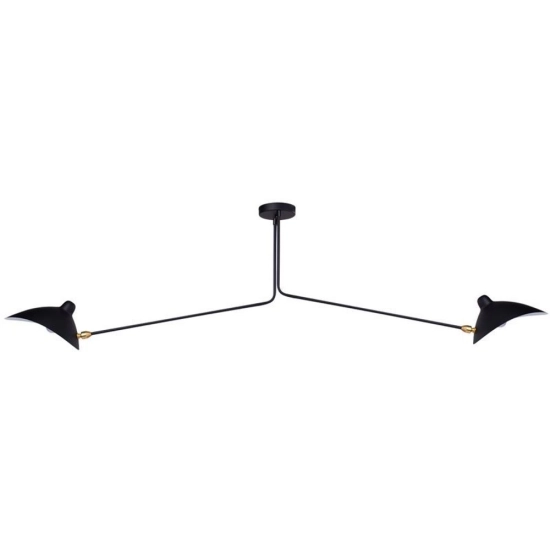 Lampa wisząca CRANE-2P dwuramienna czarna - zdjęcie produktu