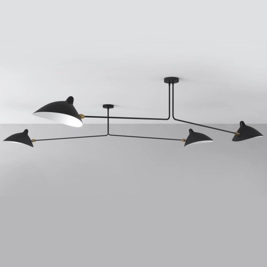 Lampa wisząca CRANE-2P dwuramienna czarna - zdjęcie produktu