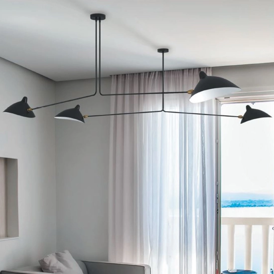 Lampa wisząca CRANE-2P dwuramienna czarna - zdjęcie produktu