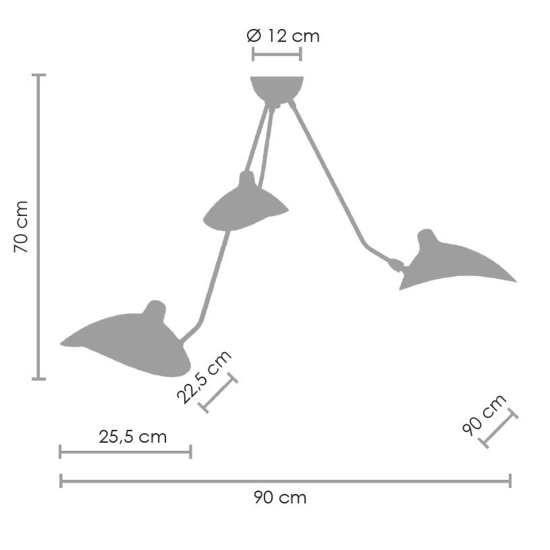 Lampa wisząca CRANE-3P czarna - zdjęcie produktu