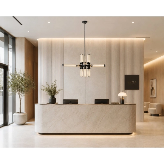 Lampa wisząca QUADRO-12 LED bursztynowe szklane klosze - zdjęcie produktu