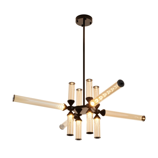 Lampa wisząca QUADRO-12 LED bursztynowe szklane klosze - zdjęcie produktu