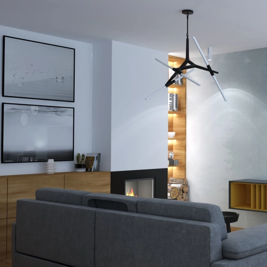 Lampa wisząca STICKS-6 złota - zdjęcie produktu
