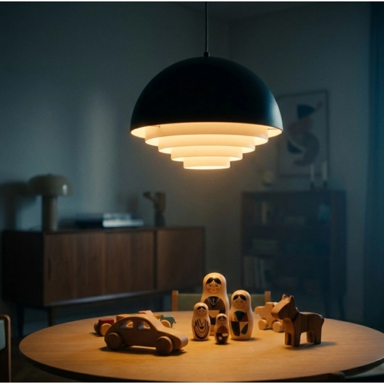 Lampa wisząca DIVERSO 35 cm - czarna matowa - zdjęcie produktu