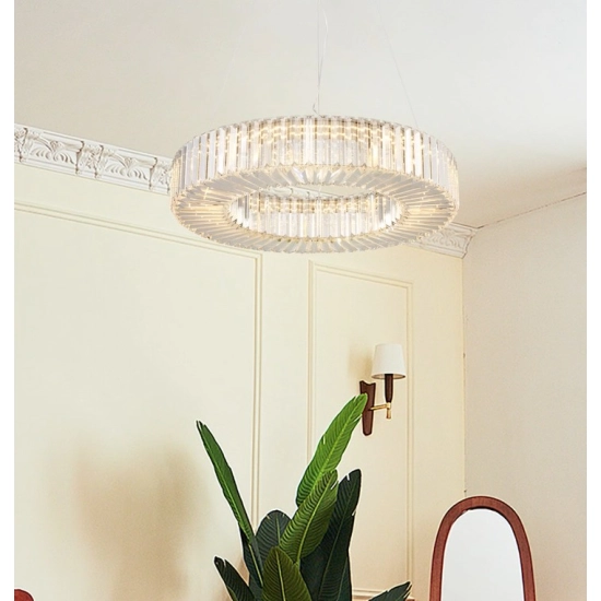 Lampa wisząca CRISTAL LED złota 60 cm - zdjęcie produktu