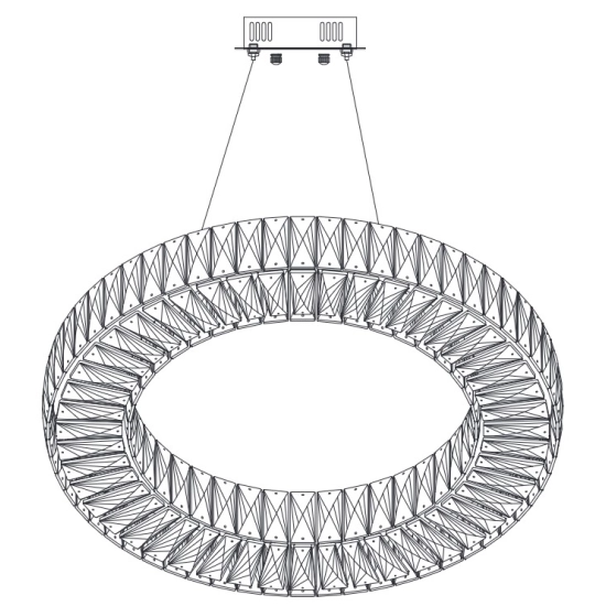 Lampa wisząca CRISTAL LED złota 60 cm - zdjęcie produktu