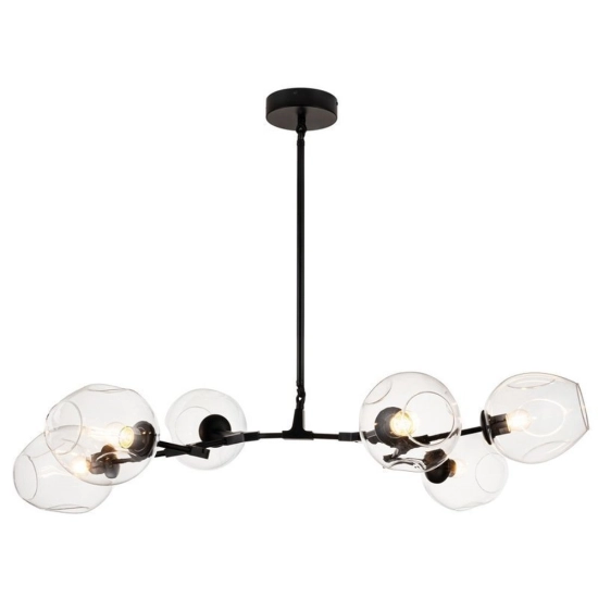 Lampa wisząca MODERN ORCHID-6 transparentno czarna 130 cm - zdjęcie produktu