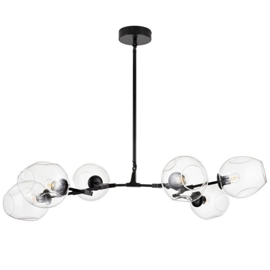 Lampa wisząca MODERN ORCHID-6 transparentno czarna 130 cm - zdjęcie produktu