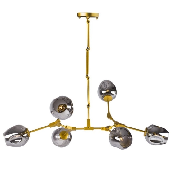 Lampa wisząca MODERN ORCHID-6 złoto szara 130 cm - zdjęcie produktu