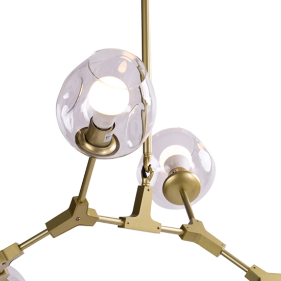 Lampa wisząca MODERN ORCHID-6 złoto transparentna 130 cm - zdjęcie produktu