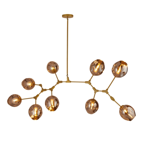 Lampa wisząca MODERN ORCHID-9 złoto szara 150 cm - zdjęcie produktu