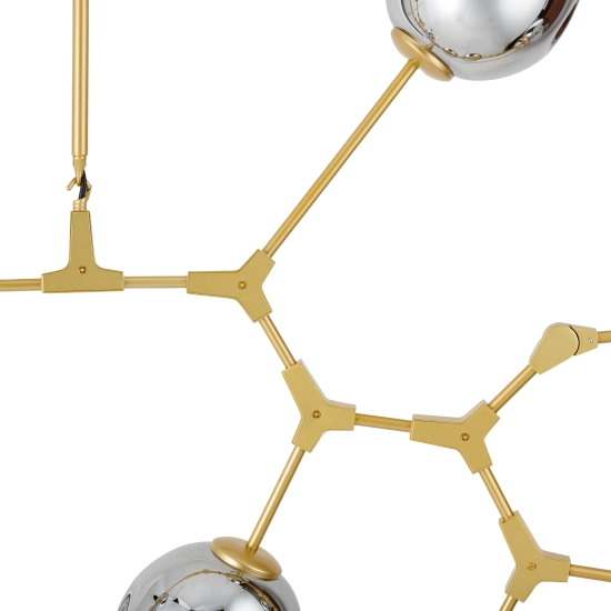 Lampa wisząca MODERN ORCHID-9 złoto szara 150 cm - zdjęcie produktu