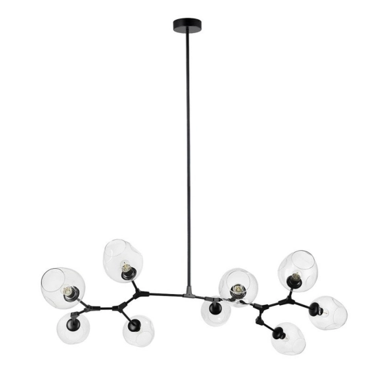 Lampa wisząca MODERN ORCHID-9 transparentno czarna 150 cm - zdjęcie produktu