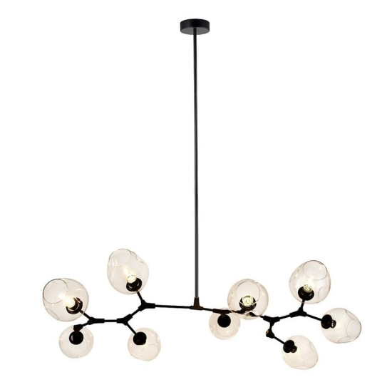 Lampa wisząca MODERN ORCHID-9 transparentno czarna 150 cm - zdjęcie produktu