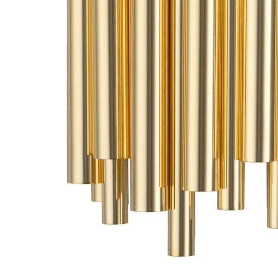 Lampa ścienna TUBO GOLD 50 cm- nowoczesny metalowy kinkiet do salonu - zdjęcie produktu