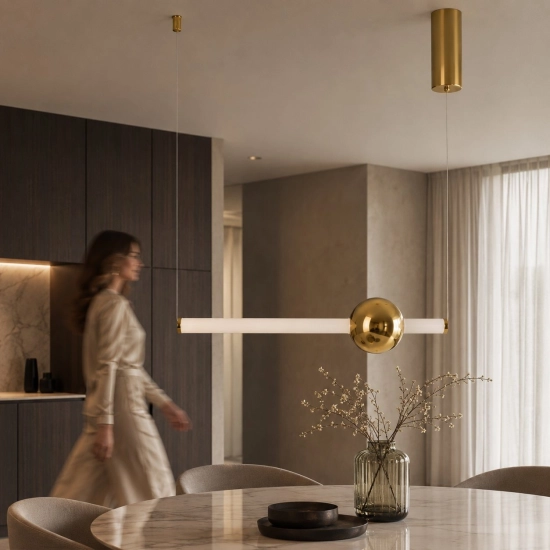 Lampa wisząca O-LINE 63 - LED, 63 cm, złoty połysk - zdjęcie produktu