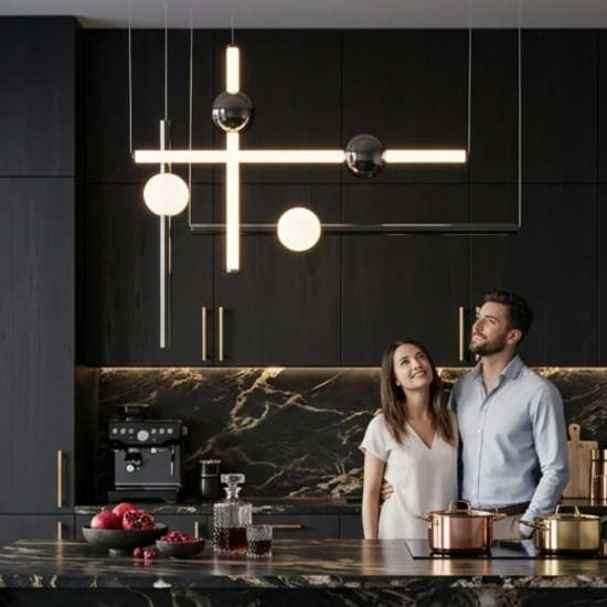 Lampa wisząca O-LINE L-4 LED czarna 110 cm - zdjęcie produktu