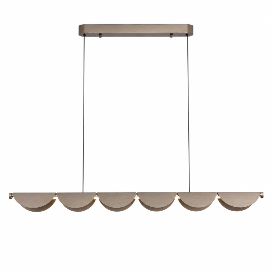 Lampa wisząca NAMI LINE 143 cm - LED, szary szczotkowany, falista forma - zdjęcie produktu