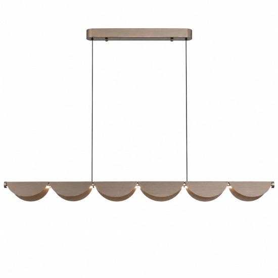Lampa wisząca NAMI LINE 143 cm - LED, szary szczotkowany, falista forma - zdjęcie produktu