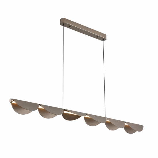Lampa wisząca NAMI LINE 143 cm - LED, szary szczotkowany, falista forma - zdjęcie produktu