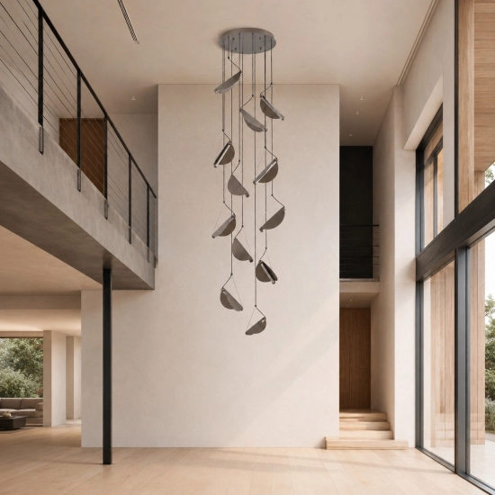 Lampa wisząca NAMI-12 kaskadowa LED do wysokich pomieszczeń 340 cm - zdjęcie produktu