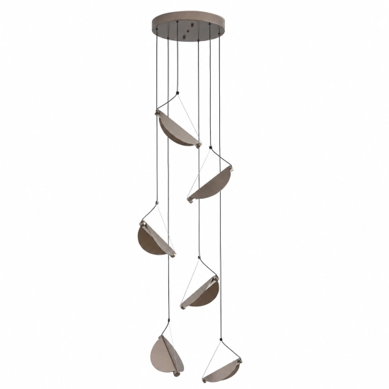 Lampa wisząca NAMI-6 – kaskadowa ledowa, szary szczotkowany 240 cm - zdjęcie produktu