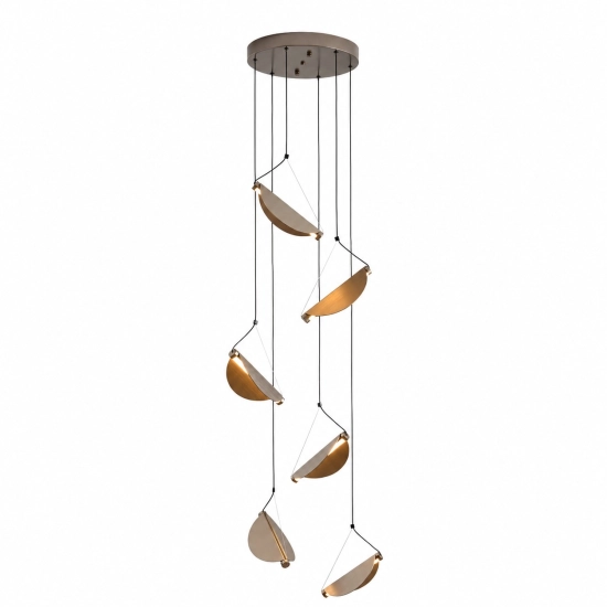 Lampa wisząca NAMI-6 – kaskadowa ledowa, szary szczotkowany 240 cm - zdjęcie produktu