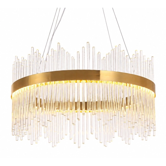 Lampa wisząca HESTIA 60 cm – żyrandol LED, złoty do salonu - zdjęcie produktu