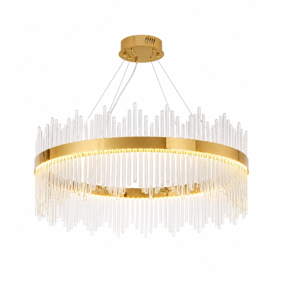Lampa wisząca HESTIA 80 cm – żyrandol LED, złoty do salonu - zdjęcie produktu
