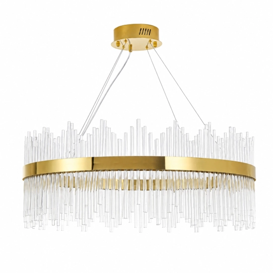 Lampa wisząca HESTIA 80 cm – żyrandol LED, złoty do salonu - zdjęcie produktu
