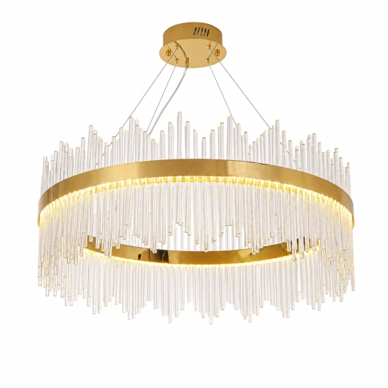 Lampa wisząca HESTIA 80 cm – żyrandol LED, złoty do salonu - zdjęcie produktu