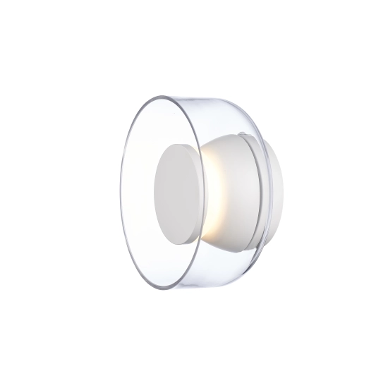Lampa ścienna DONUT 18 – LED, szkło transparentne, biały środek - zdjęcie produktu