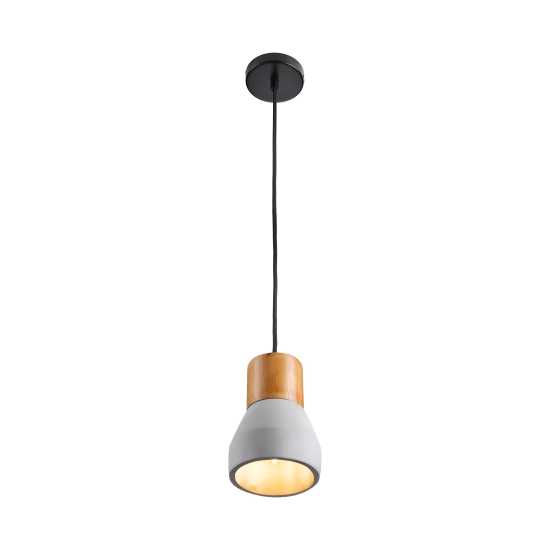Lampa wisząca CONCRETE 12 cm- szary beton, drewno - zdjęcie dodatkowe 6