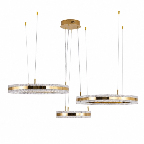 Lampa wisząca ARKADIA LED Trio 40/60/80 cm – złoty połysk - zdjęcie produktu