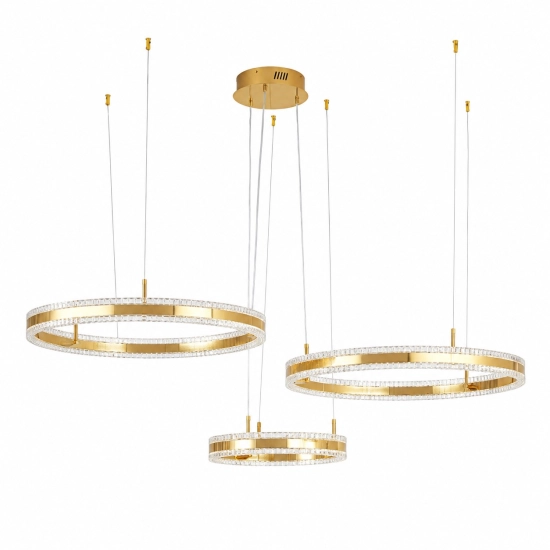 Lampa wisząca ARKADIA LED Trio 40/60/80 cm – złoty połysk - zdjęcie produktu