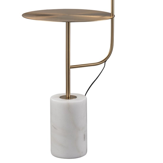 Lampa podłogowa ze stolikiem VINCENT złota 146 cm - zdjęcie produktu