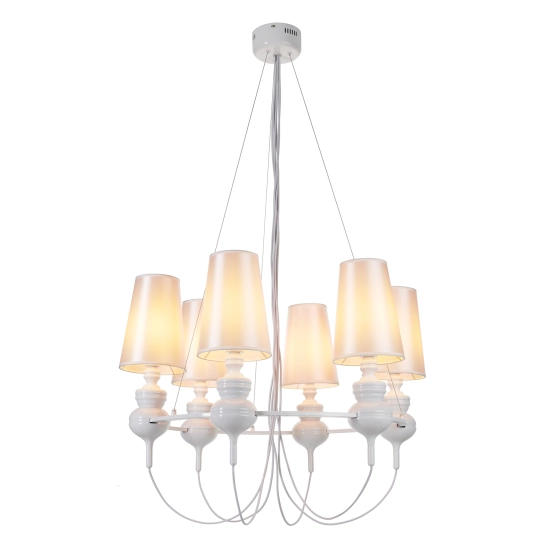 Lampa wisząca QUEEN-6 biała - zdjęcie produktu