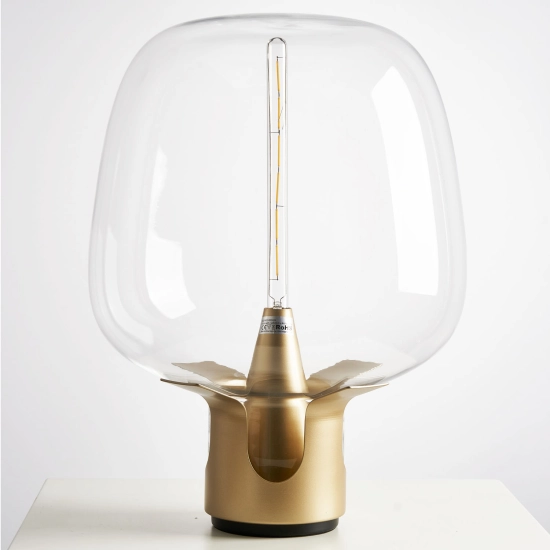 Lampa stołowa FATA transparentno złota 35 *46 cm - zdjęcie produktu