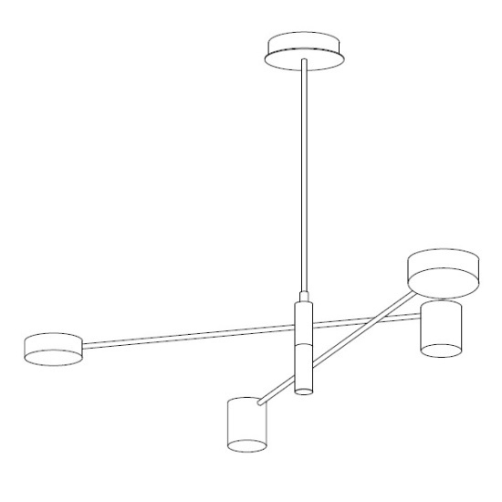 Lampa wisząca CLEX - 4P LED czarna 100 cm - zdjęcie produktu