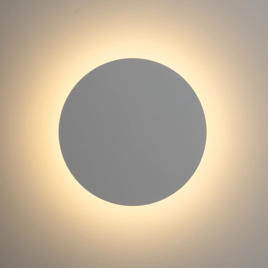 Lampa ścienna NYX 20 cm - LED okrągła, metalowa, biała - zdjęcie produktu